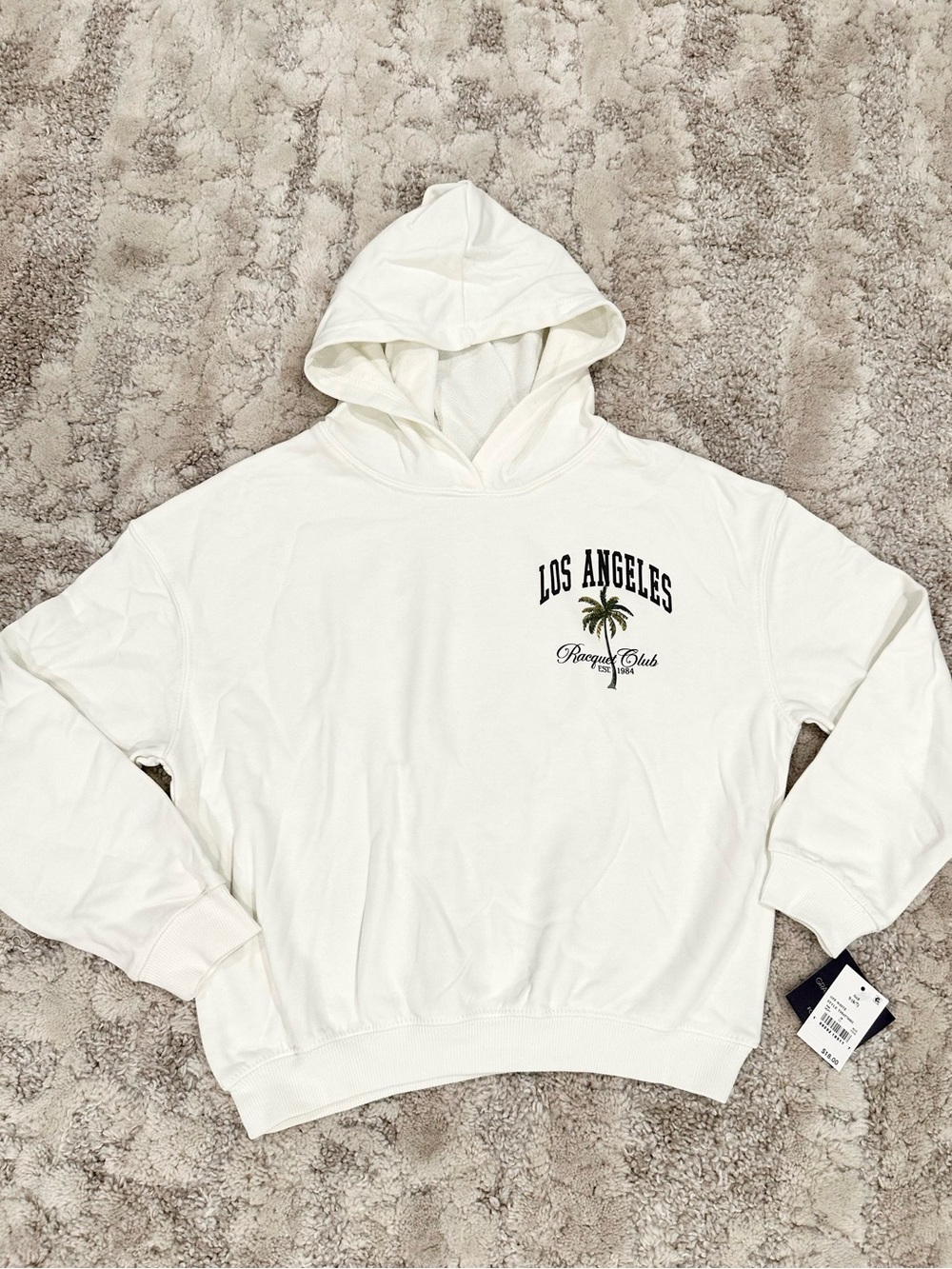 Kids Girls Winter FallGrayson Threads Cream White Crewneck Hoodie with Palm Logo
